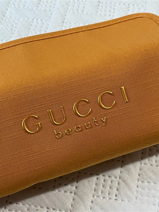Gucci Handbags - Brand new Gucci mustard yellow beauty travel Pouch with Gold Logo